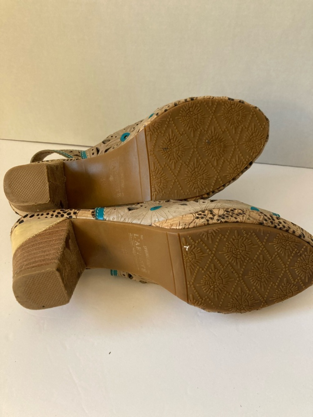 Spring Step Lartiste leather floral Slingback Sandals size 38/7.5-8 - Picture 3 of 8